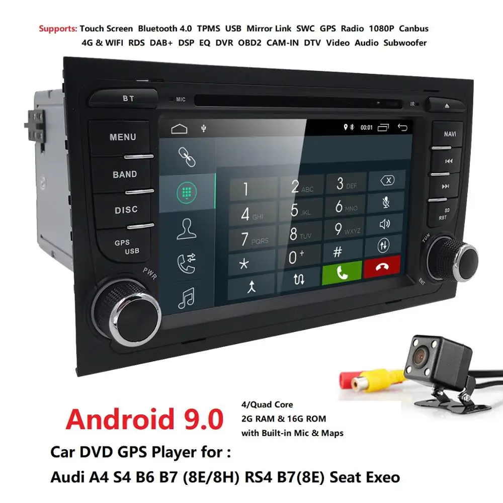 Excellent Hizpo Android 9.0 Double Din Car DVD GPS Player For Audi A4 S4 B7 Canbus Radio GPS Bluetooth 1080P 4G USB Host Ipod Map TPMS DVR 1 Excellent Hizpo Android 9.0 Double Din Car DVD GPS Player For Audi A4 S4 B7 Canbus Radio GPS Bluetooth 1080P 4G USB Host Ipod Map TPMS DVR 1