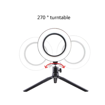 

Photography LED Selfie Ring Light 10" Dimmable Camera Phone Ring Lamp 10inch With Table Tripods For Makeup Video Live Studio