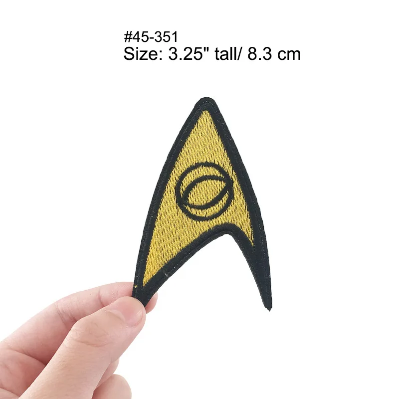 TREK Star Fleet Enterprise Crew Command Comic Logo TOS Sciences TOS INSIGNIA 1 Embroidered iron on sew On patch Badge - Цвет: Черный никель