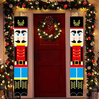 

Nutcracker Soldier Banner Merry Christmas Decoration For Xmas Home Door Decor 2020 Ornament Happy New Year 2021 Navidad Banners