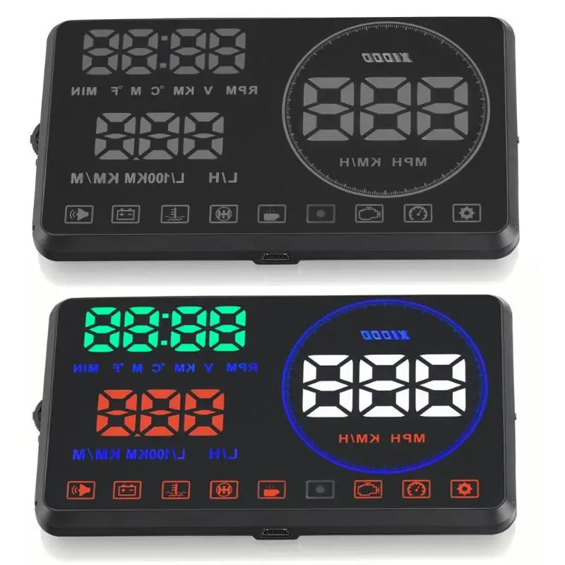 M9 HUD на лобовое стекло Дисплей внутренний gps цифровой светодиодный Speedo Скорость Предупреждение сигнализации