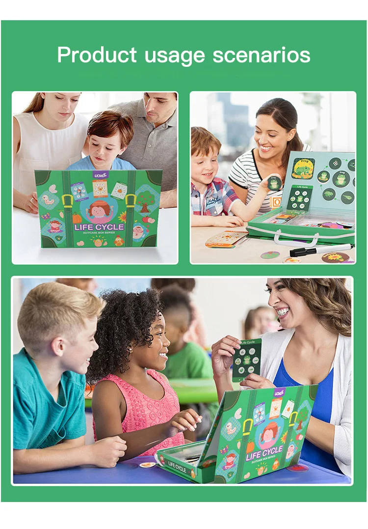 >3 years Funny Frog Animal Growth Life Cycle Magnetic Puzzle Toy Children Early Educational Toys Kids Creative Drawing Toys Gift