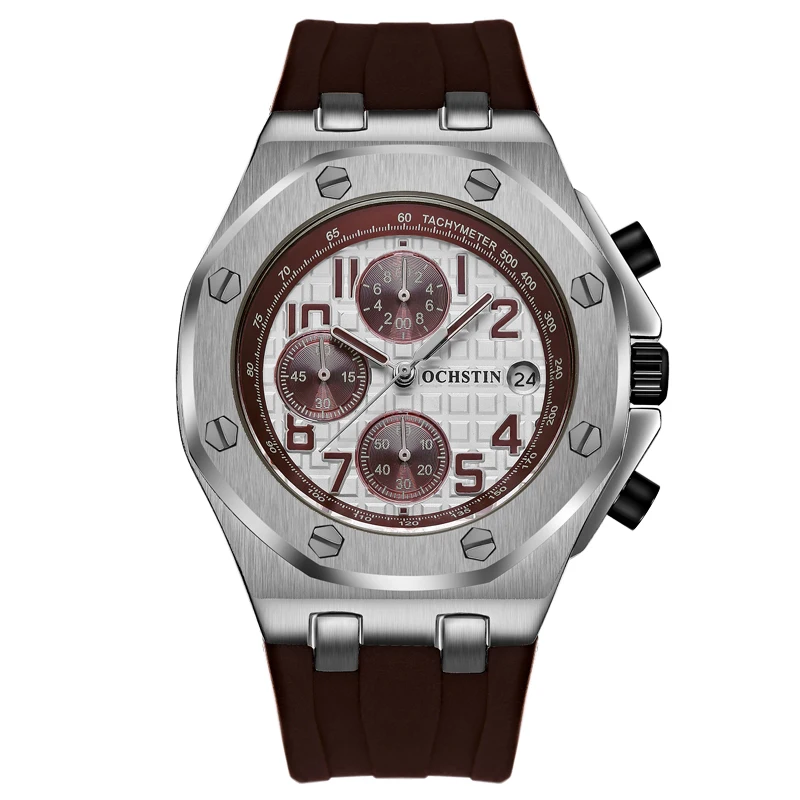 red GQ6100 мужские часы Топ люксовый бренд Модные Повседневные кварцевые наручные часы спортивные мужские часы светящийся Хронограф Дата силиконовый ремешок - Цвет: red