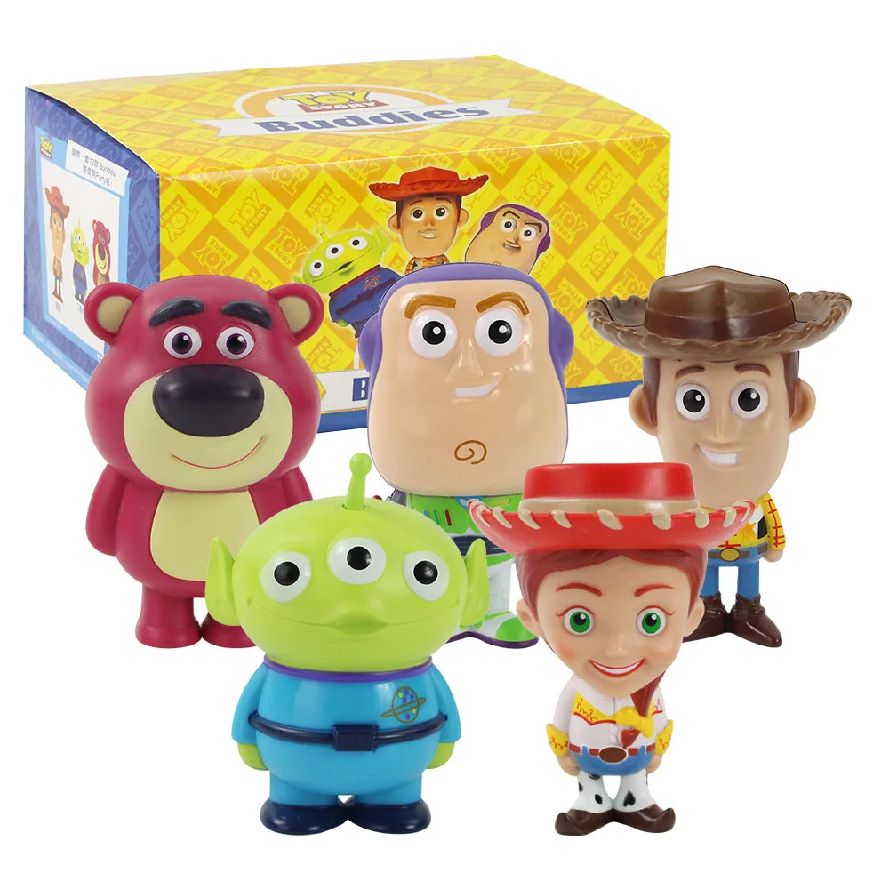 5pcs/lot 9cm Toy Story Figures Woody Buzz Lightyear Jessie Squeeze Aliens Lotso Bear Model Toys | Игрушки и хобби
