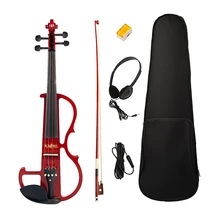 Твердая древесина 4/4 Размер Электрическая Скрипка Набор для начинающих детей студентов музыкальный подарок