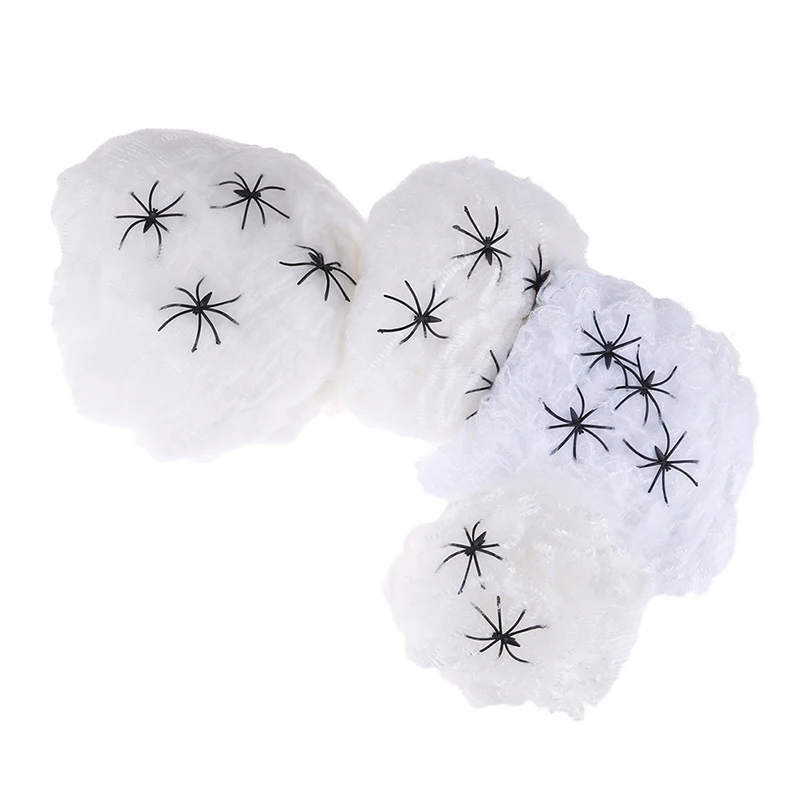 

Luminous White Glow Spider Net Cobweb for Tricky Toys Home Props Bar Decor Haunted House Halloween 20/40/60/100g