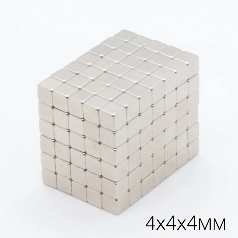 100 шт 4x4x4 мм квадратных небольшой Неодимовый магнит Cube N35 супер сильный, мощный Магнитная магниты блок Buck куб головоломка NdFeB