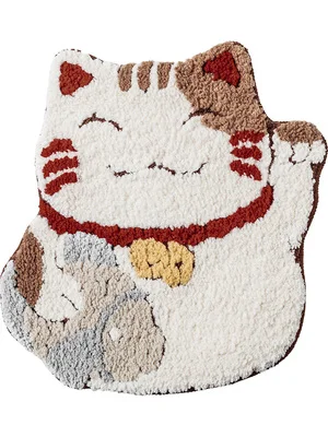 Коврик для ванной комнаты с милым мультипликационным рисунком счастливого кота, впитывающий нескользящий мягкий коврик