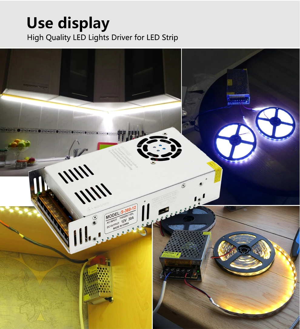 Питание DC12V 1A 2A 5A 8.3A 10A 15A 16.7A 20A 25A 30A 33A 40A 50A трансформаторы Светодиодный драйвер для Светодиодный переключатель полосной