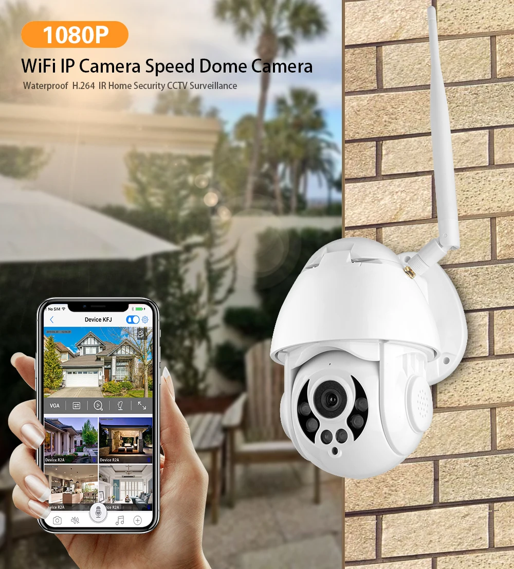 WI-FI Камера Открытый PTZ IP Камера 1080P 4XSpeed купольная IP камера видеонаблюдения Камера s IP Камера WI-FI внешний 2MP ИК домашнего наблюдения