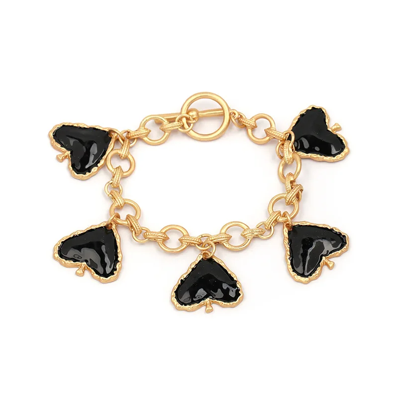 

Cross Border for Pomegranate Mango Accessories Popular Europe And America Alloy Oil Drop Pendant Love-Shaped String Bracelets 40