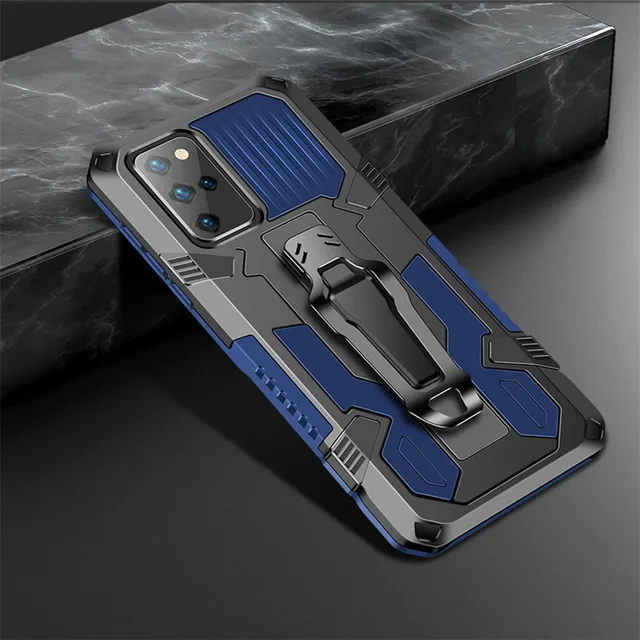 Armor Phone Case For Samsung Galaxy A2 J2 J4 J6 J7 NXT A01 Prime Plus Core Rugged Aluminum Magnetic Stand Metal Anti-fall Cover Blue