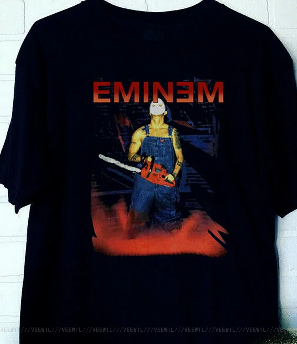 Vintage 2001 Eminem European Anger Management Tour Chainsaw Shirt Size S XXL TEE Stylish Custom | Мужская одежда