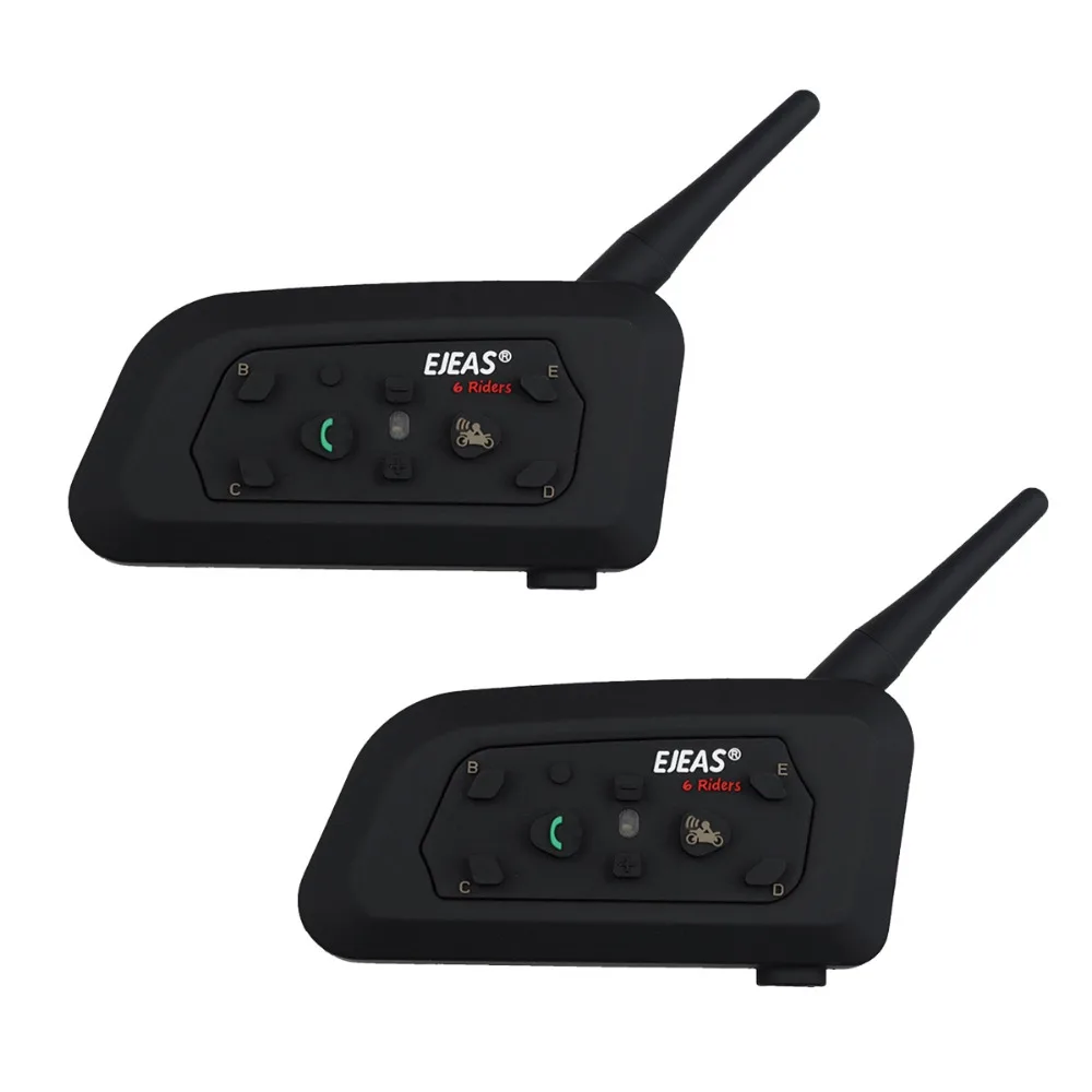 2pcs V6Pro Motorcycle Intercom Group Helmet Bluetooth Headset Waterproof Handsfree 1200 m Mortorbike Interphone Moto Garnish