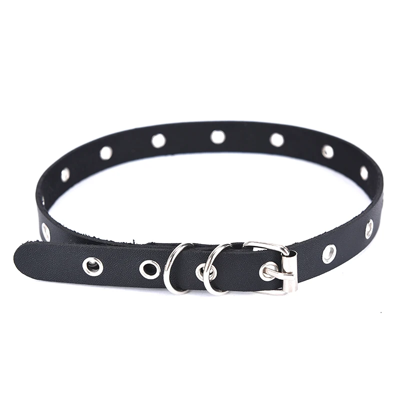 Punk Rock Gothic Sexy PU Leather Round Spike Rivet Collar Choker Necklace Body Jewelry Birthday Party Gift 2 Styles