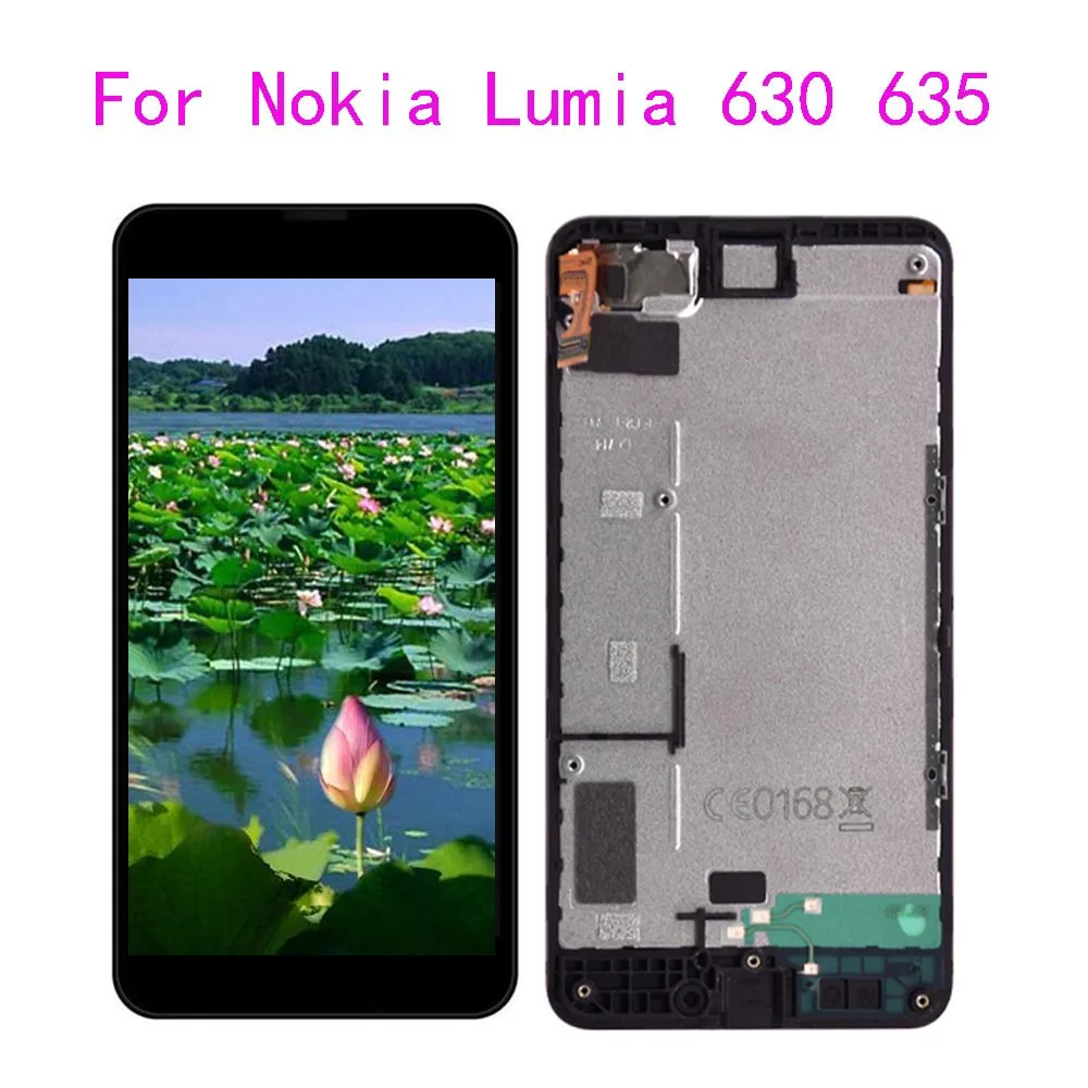 

4,5 "ЖК-чехол с подставкой и отделениями для карт для Nokia Lumia 630 635 RM-977 RM-978 ЖК-дисплей с сенсорным экраном дигитайзер в сборе для Microsoft Surface Pro 630 ЖК...
