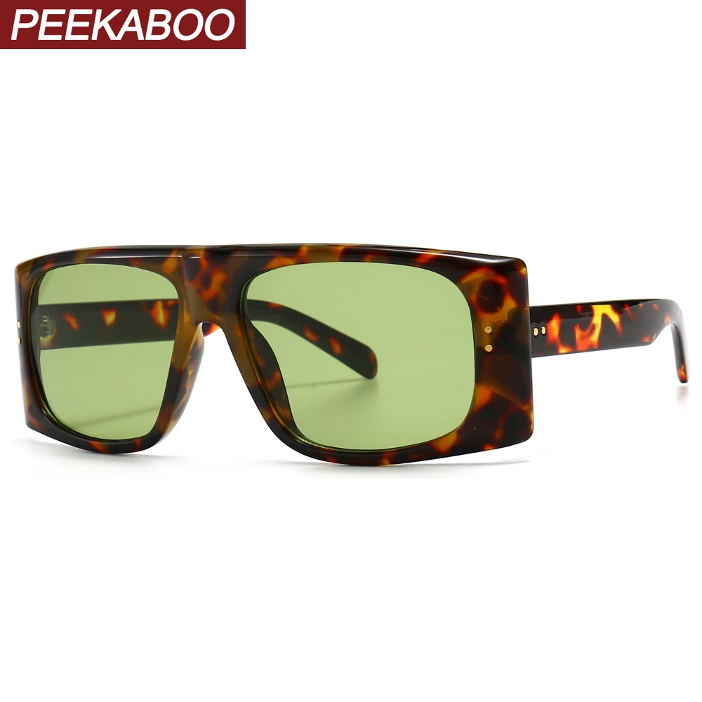 Солнцезащитные очки в стиле ретро Peekaboo для женщин квадратные uv400 коричневые