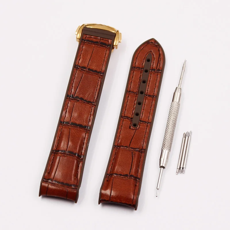 Watch Accessories Leather Silicone Strap For Omega Seamaster 300 Speedmaster Diving Universe Ocean Butterfly Flying Male 20 22mm - Цвет ремешка: Фиолетовый