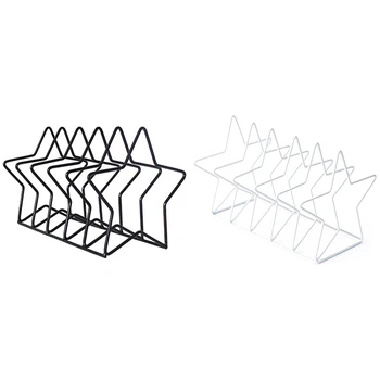 

Pentagram Metal Bookend Creative Star Book Standing Document File Desktop Manager Bookshelf Stand