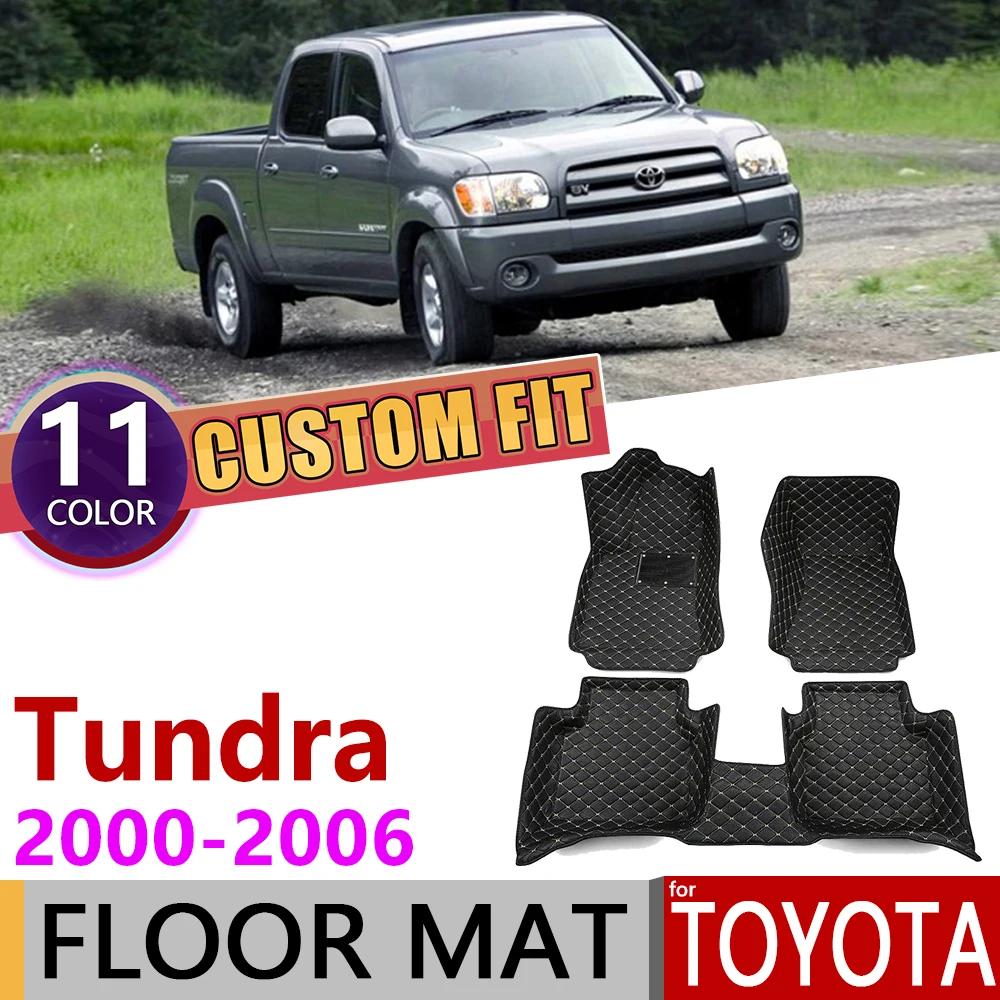 Кожаные автомобильные коврики на заказ для Toyota Tundra XK30 XK40 4 двери 2000~ 2006 XK 30 40 5 мест ножной коврик ковер аксессуары 2001 2005