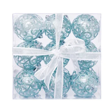 

18pcs Creative Shatterproof Transparent Christmas Ball Decoration Set Xmas Tree Hanging Decoration Baubles Pendant