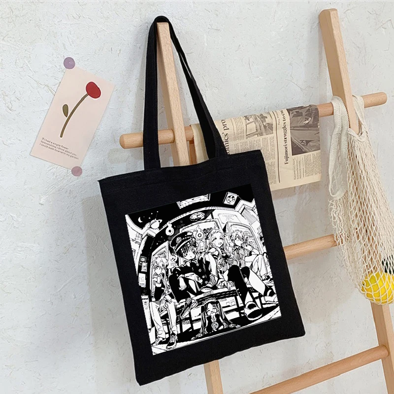 Anime Ground-bound boy Hanako-kun Women Bag Canvas Bag Shopper Harajuku Gothic Style Large Capacity Vintage Shoulder Bag Handbag 