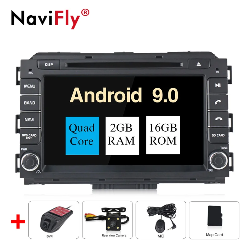 Android 9,0 Octa Core 4 Гб+ 32 ГБ Автомобильный DVD плеер для Kia Carnival GPS Радио Стерео CarPlay - Цвет: 2GB-16GB-Cam-DVR