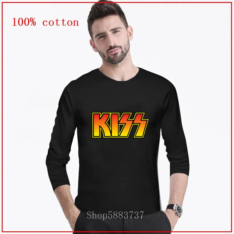 2020 Kiss Logo Heavy Metal Band Xxxtentacion Kanye West Rap Мужская модная длинная футболка черные футболки
