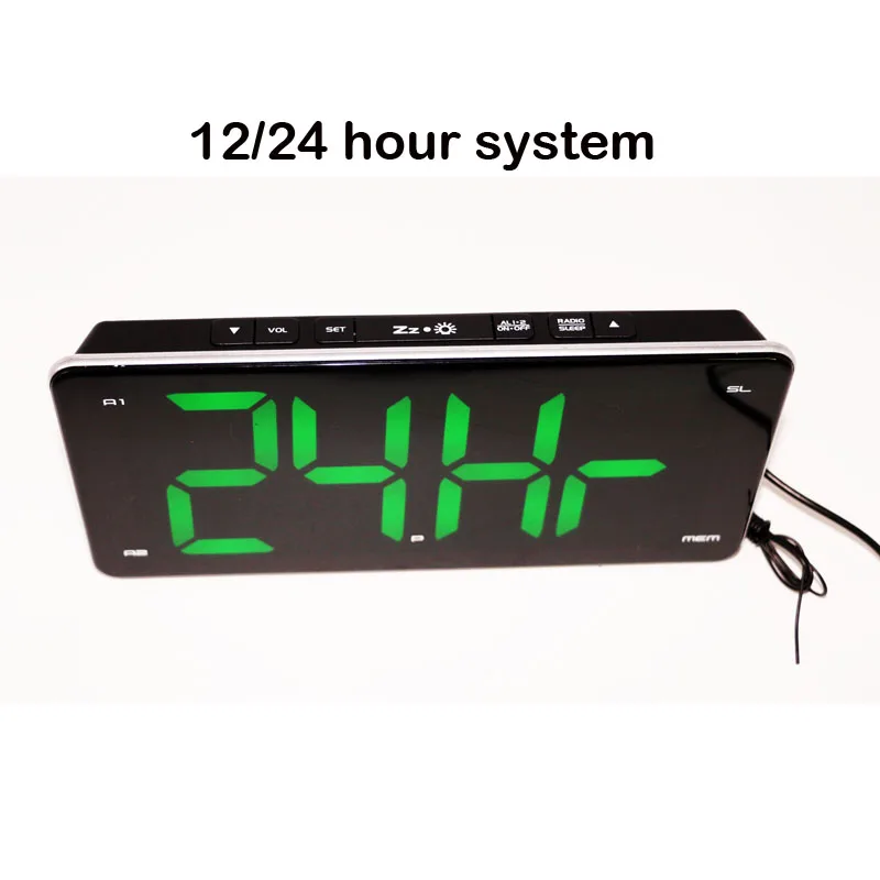 

Electronic Clock LED Radio Double Adjustment Alarm Clock Meter Alarm Light Dark