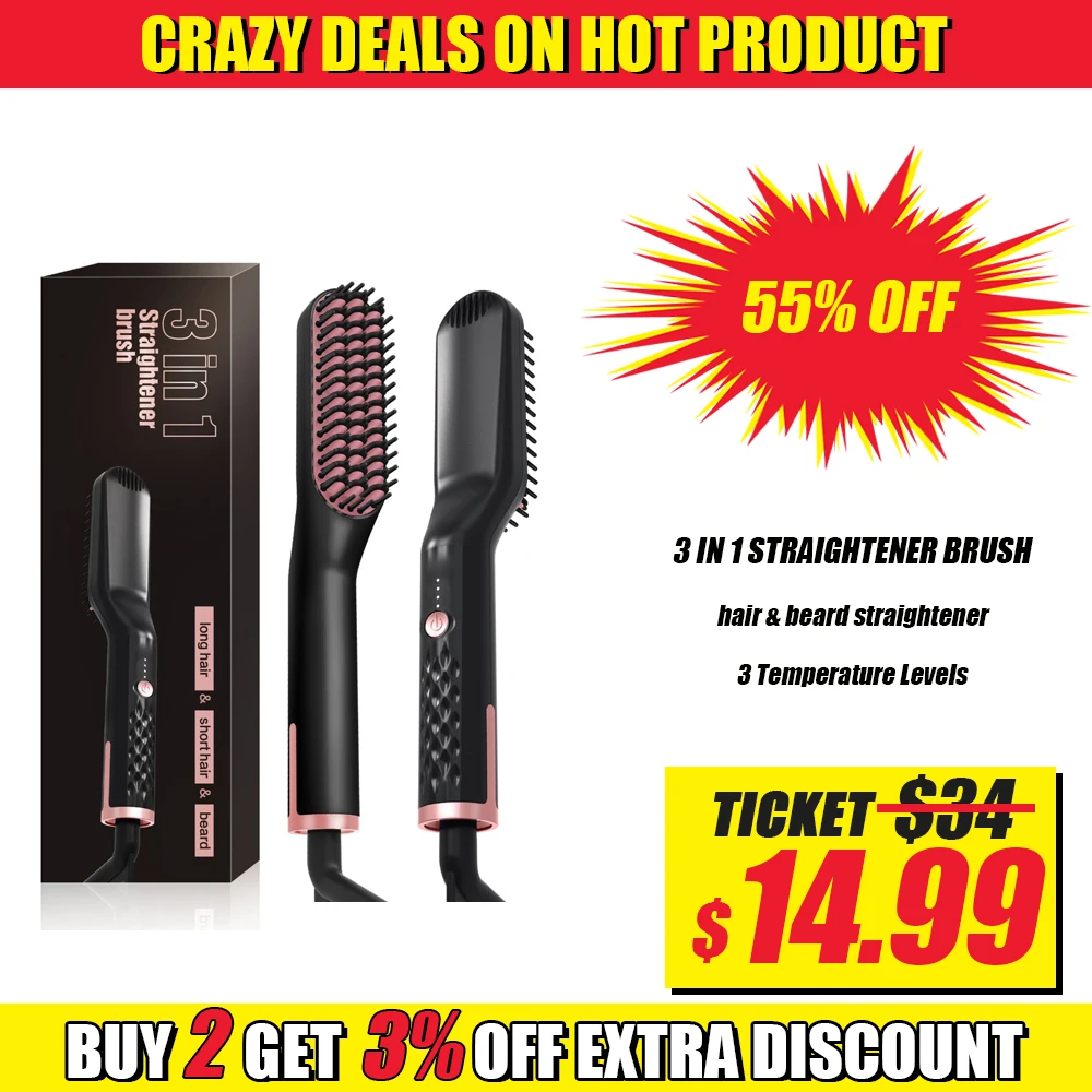 Обновленный выпрямитель для бороды многофункциональный волос нагреваемая