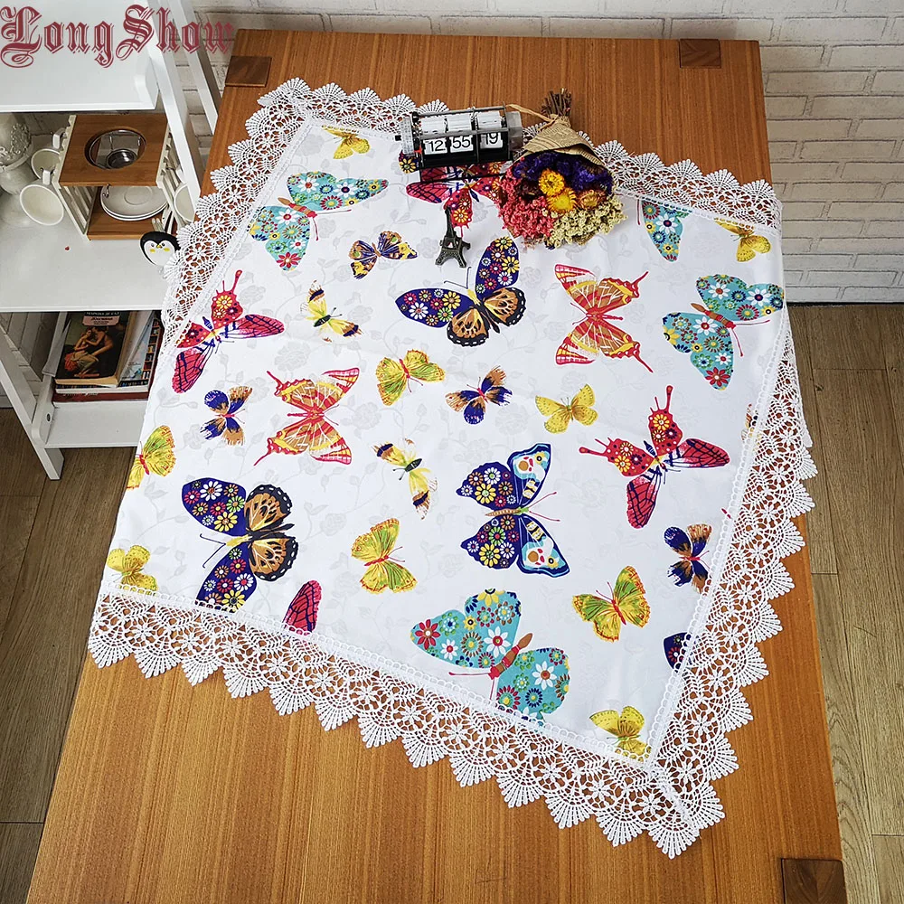 Новинка 2021 элегантная кружевная отделка декоративная жаккардовая скатерть с