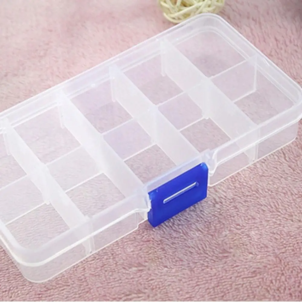 

10/15/24 Grids Compartments Plastic Transparent Organizer Jewel Bead Case Cover Container Storage Box for Jewelry Pill