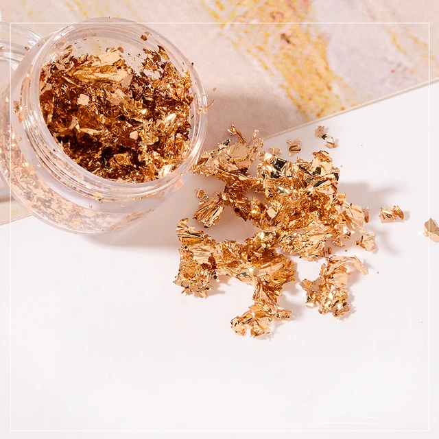 Foil for Manicure Gold Silver Irregular Aluminum 3D Glitters Sequins Craft Paper Nail Stickers Art Decor DIY Decorative Tools H