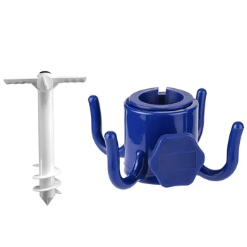 

With Hanging Hook Storage Holder Plastic Portable Garden Patio Stand Universal Beach Umbrella Sand Fishing Heavy Duty