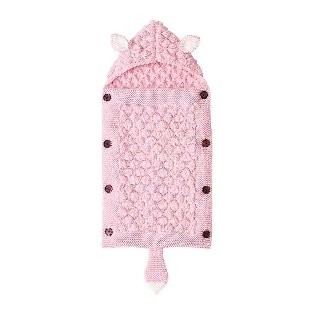 Pink Вязаное одеяло для коляски, детский спальный мешок, теплое одеяло для прогулок, кемпинга, путешествий, спальный мешок для детской коляски - Цвет: Pink