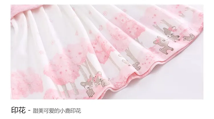 Baby Girl Dress baby girl clothes printed flower Spring autumn Lovely Pink Princess Dress Birthday dress 9M-3T