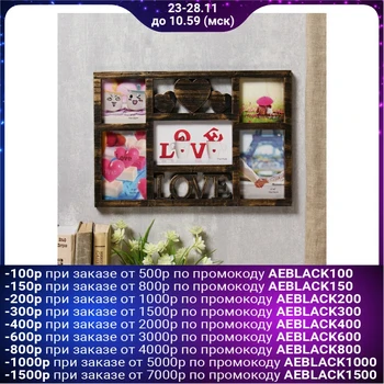 

Plastic photo frame for 5 photos 10x10, 10x15, 10x17 cm "Three hearts - love" t gold 27.5x40cm 4146825