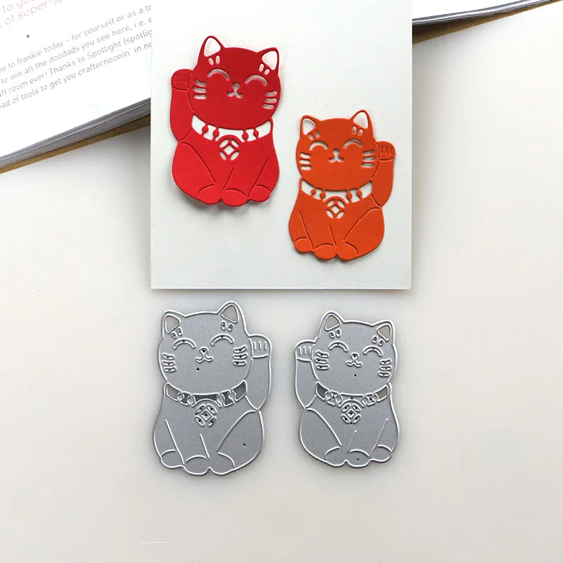 Металлические режущие штампы DUOFEN трафарет moneycat luck cat Maneki Neko для творчества