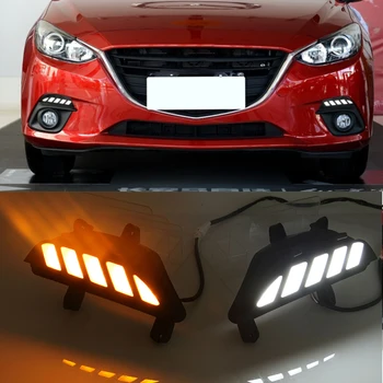 

CSCSNL 1 Pair Car Dynamic LED Dimming and Turn Signal Light for Mazda 3 axela 2014 2015 2016 12V LED DRL daytime running lights