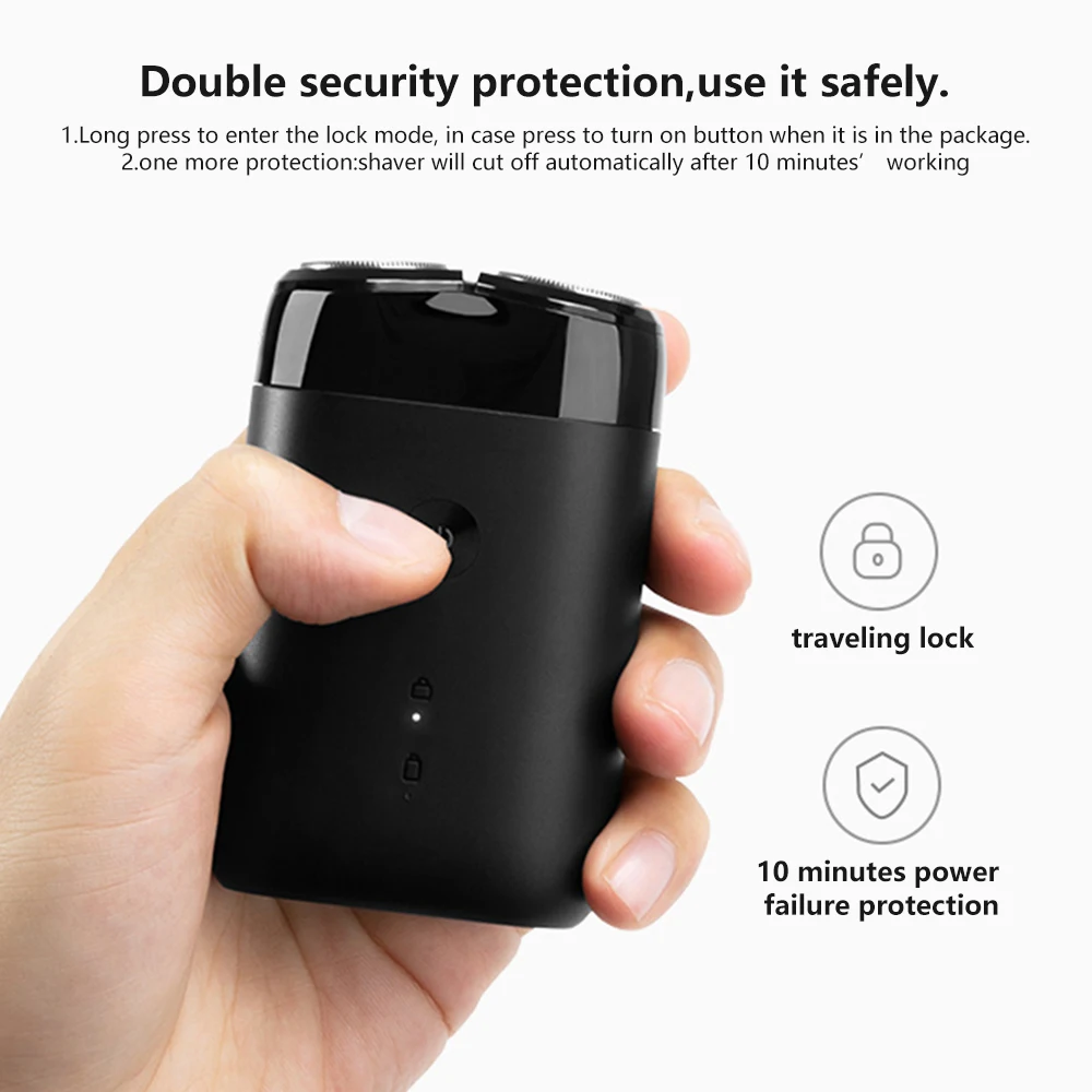 Xiaomi Mijia мужская электробритва Портативный 2 лезвия электронный триммер для бороды USB Перезаряжаемый умный станок для бритья бороды