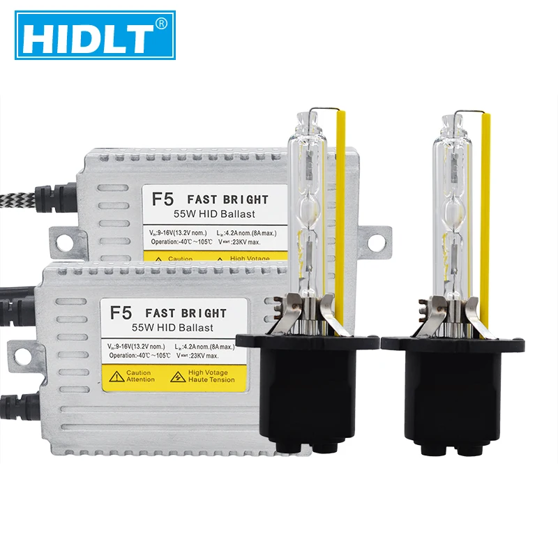 HIDLT 1 комплект 55 Вт 5500K Быстрый яркий ксенон H1 H3 H7 H11 9005 9006 9012 D2H Стандартный DLT F5