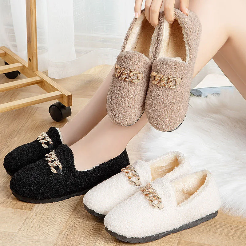 Litetao Christmas Slippers Shoes 2017 Fashion Plush Cotton Home Slippers Winter Warm Indoor Soft Shoes 