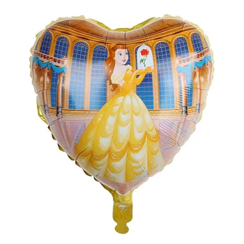 

50pcs 18inc Cartoon Movie Beauty and The Beast Balloon Princess Bell Heart Foil Balls Birthday Party Supplies Wedding Decoration