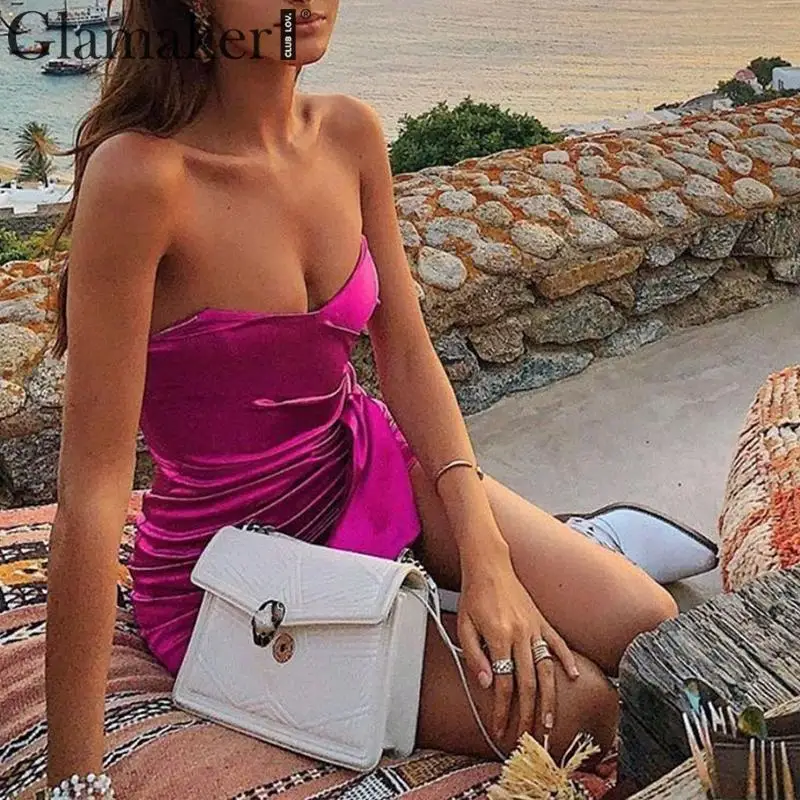 Glamaker, сексуальное велюровое зимнее платье с открытыми плечами, женское элегантное облегающее мини-платье с v-образным вырезом, Осенние вечерние Клубные женские короткие платья-трубы