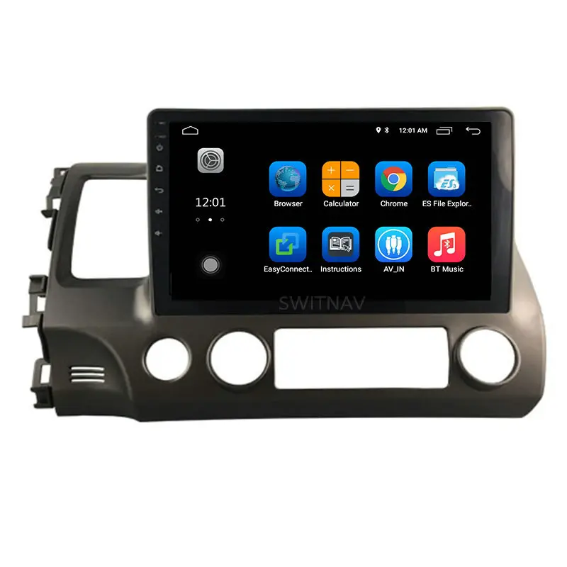 Perfect SWITNAV 10.2" Big Screen Android 9.0 CAR DVD Player For HONDA CIVIC (LHD) car multimedia support DVR DAB OBD car audio gps 1