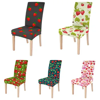 

Sweet Strawberry Stretches Chairs Cover Spandex Home Dining Decor Seat Protector Elastic Multifunction Chair Covers Stretch 1PC