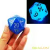 Bescon Jumbo Glowing D20 38MM, Big Size 20 Sides Dice 1.5 inch, Big 20 Faces Cube in Various Solid, Glitter, Glowing Colors 1