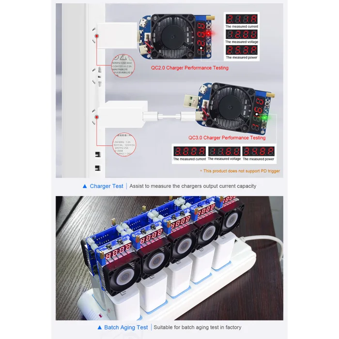 QC2.0 QC3.0 Электронный USB нагрузочный резистор триггер разряда Тест батареи регулируемое напряжение тока PUO88