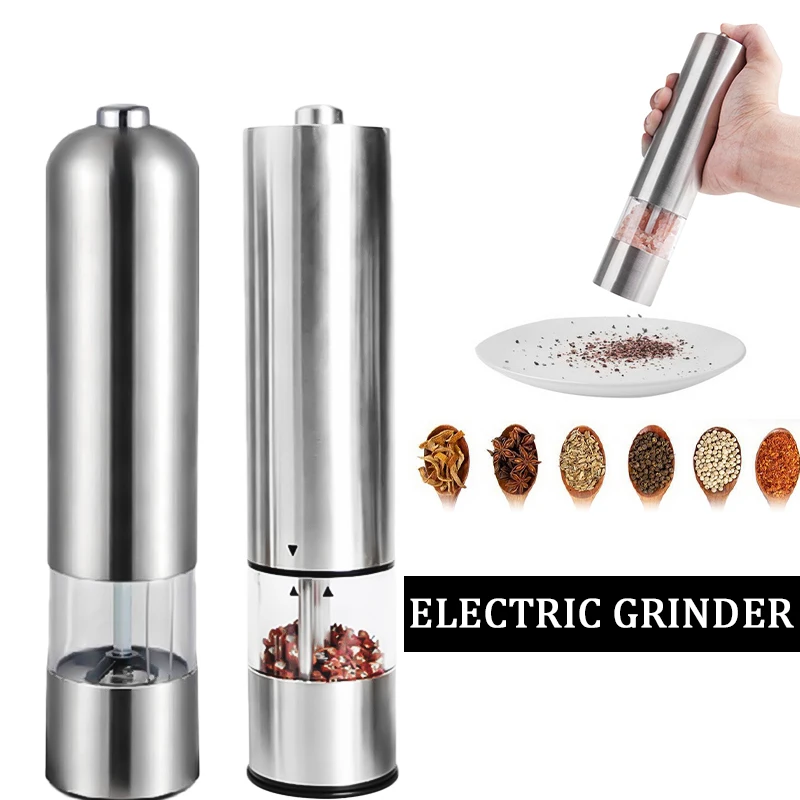 

2020 Electric Pepper Grinder Mill Salt Pepper Grinding Unit Spice Grinding Kitchen BBQ Tools Automatic One-handed Pepper Shake