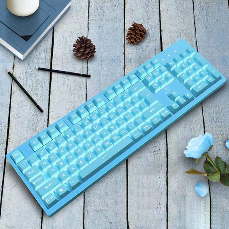 Мода USB Проводная клавиатура 104 ключей игровые ПК Аксессуары для компьютера с светодиодный свет X-Best